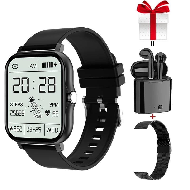 

Smart Watch Men Women1.69 inch Full Touch Bluetooth call Heart Rate Fitness Tracker Waterproof Sports Smartwatch For Android IOS