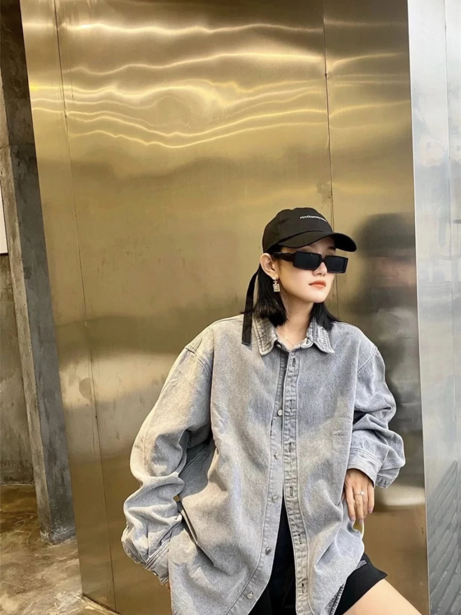 

2021 Men's and Women's Fashion Cotton Loose Casual Autumn and Winter New Metal Letter Logo Men and Women Couple Shirt Jacket