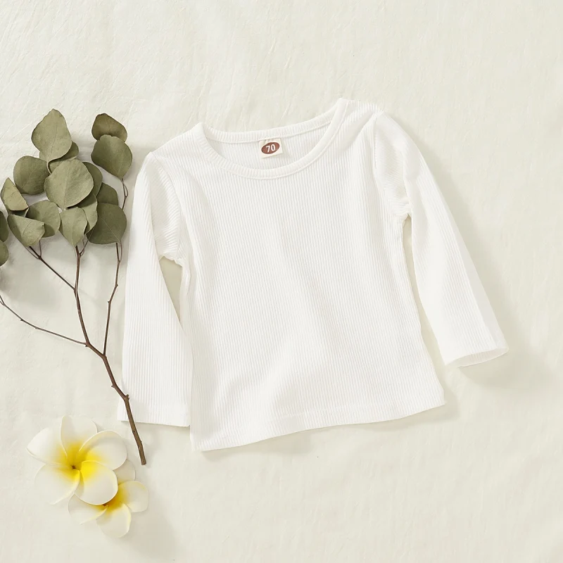 Spring Toddler Blouse Baby Girl Pure Tees Cotton Soft Long Sleeve Boy T-Shirt Basic Bottoming Girls Infant Kids Clothes | Детская одежда