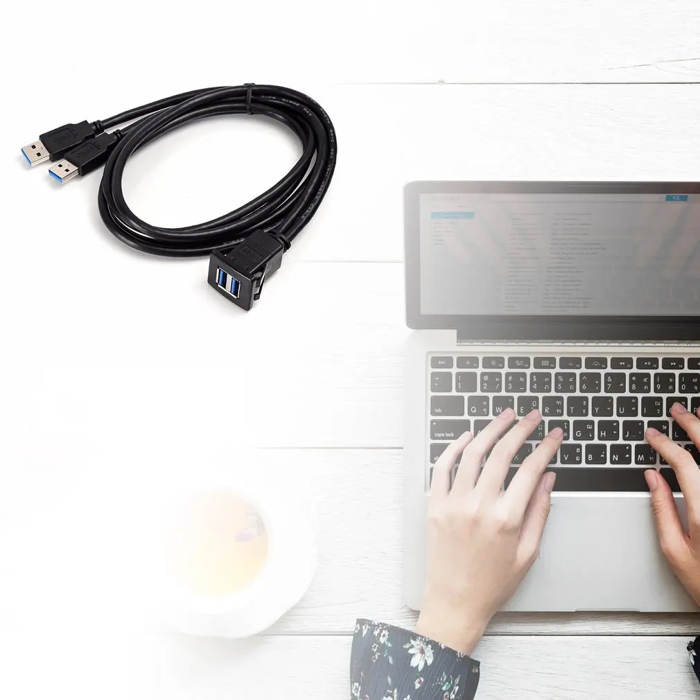 1 M/2 M Разъем USB кабель для передачи данных 3,0 Авто заподлицо мужчина к гнездовому разъёму провод-удлинитель приборной панели Панель квадратный аудио линия для мотоцикла