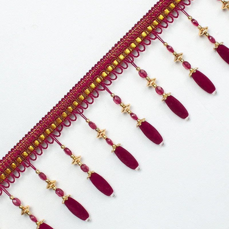 

Crystal Beaded Curtains for Windows Lace Trim Tassel DIY Decoration 5 Meters