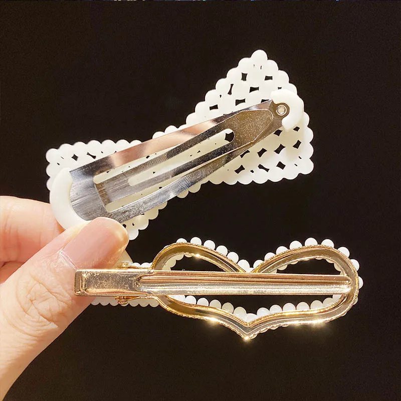 

1 Set Fashion Pearl Hair Clip Snap Button Hair Pins for Women Girls Sweet Full Pearl Hairpin Lady Barrette Hair Accessories