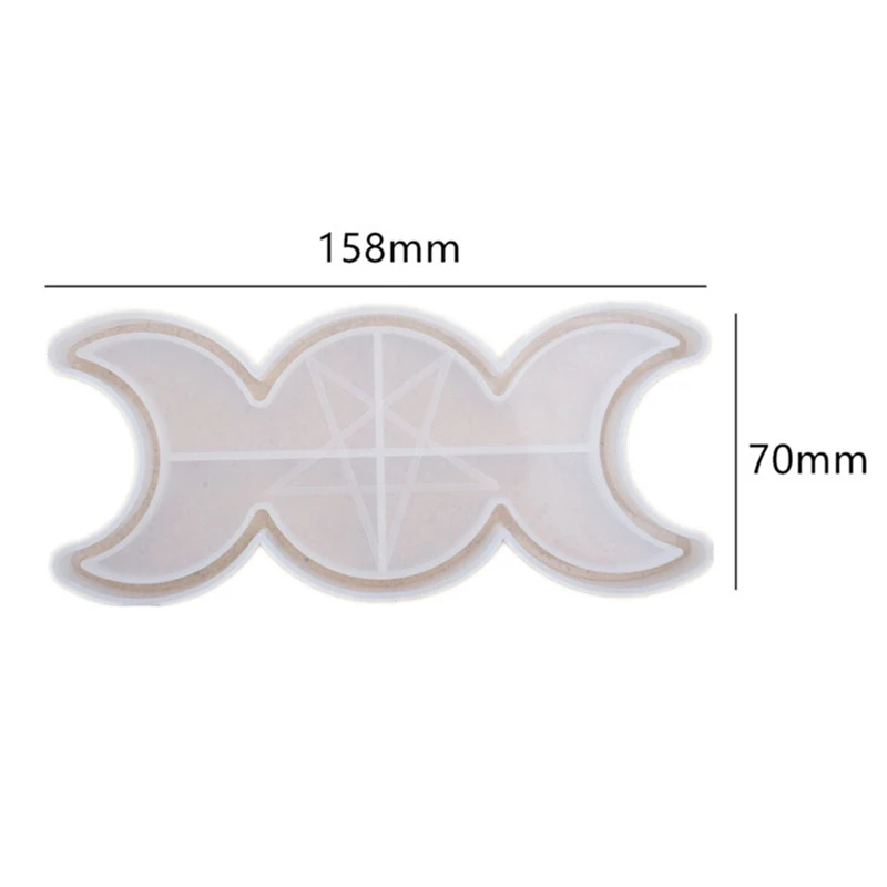 

diy Epoxy resin crystal sun and moon phase box plate moon pentagram mirror silicone mold