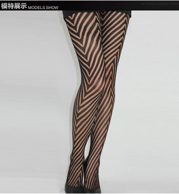 Модные женские черные сексуальные ажурные жаккардовые чулки для девушек