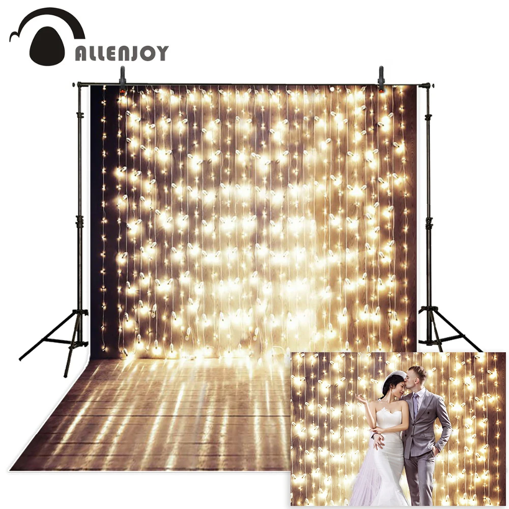 Allenjoy 5x7ft Блестящий сценический фон для фотосъемки гирлянда праздничных огней