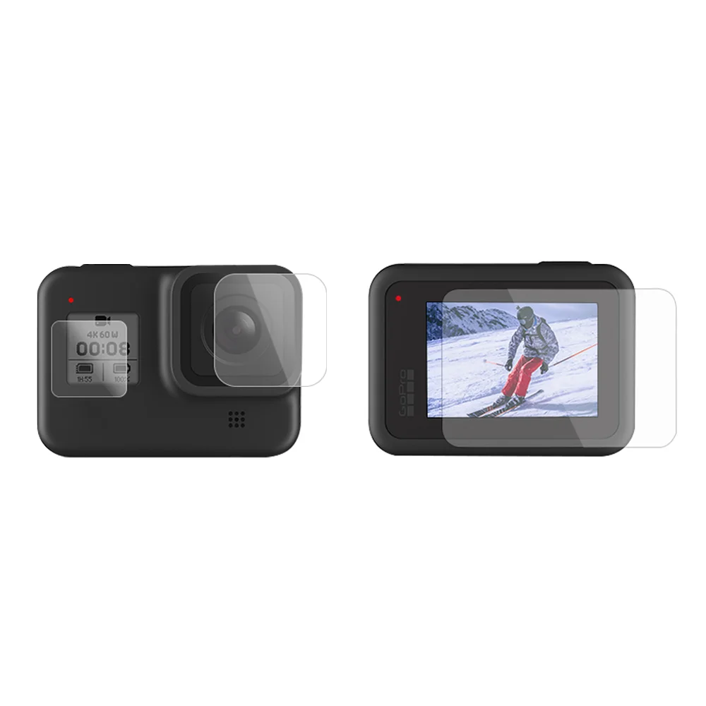TELESIN Protective Silicone Case for GoPro Hero 8 with Screen Protector Lens Film Housing Cover Camera Accessories | Электроника
