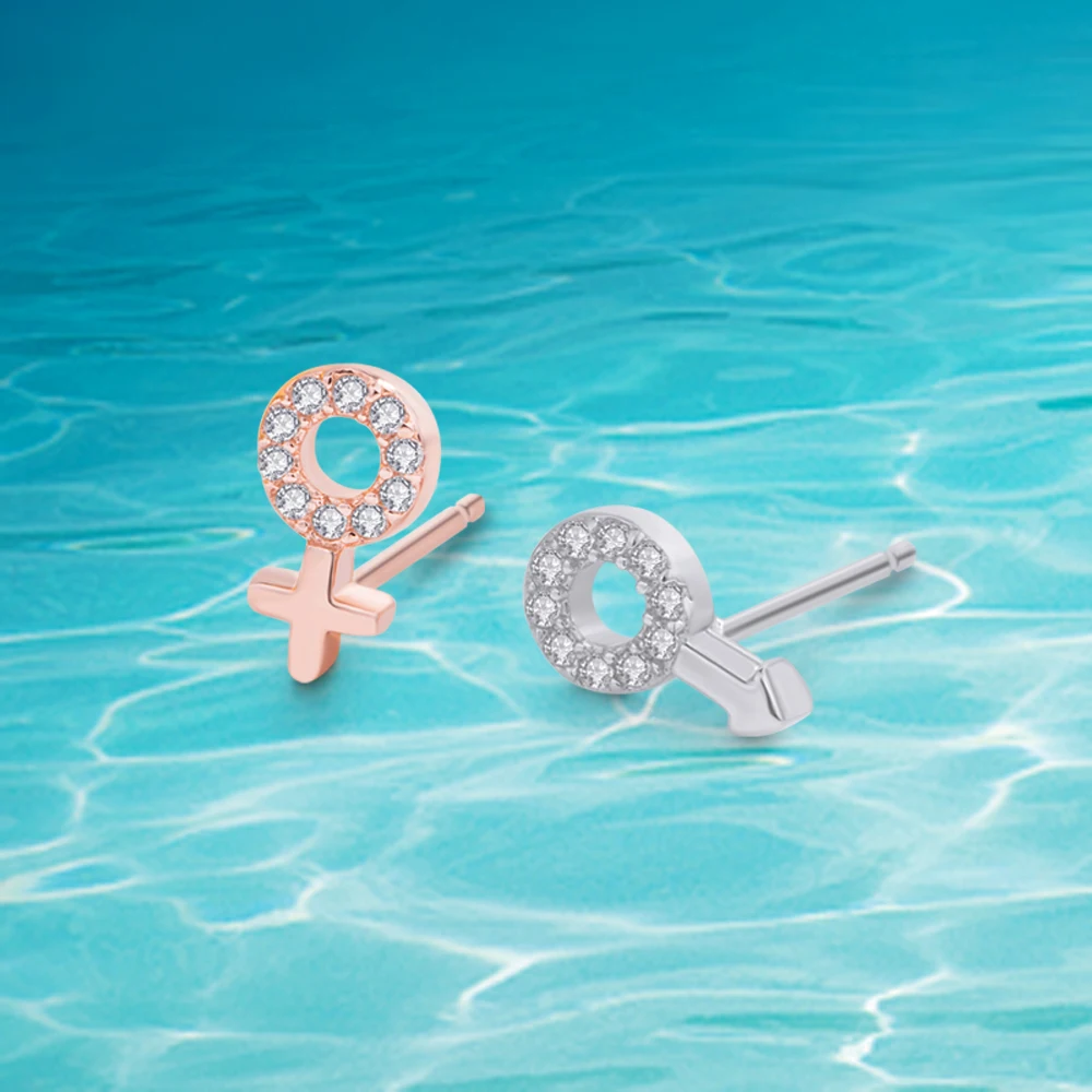 Женские серьги гвоздики из стерлингового серебра 925 пробы подарочные для пар