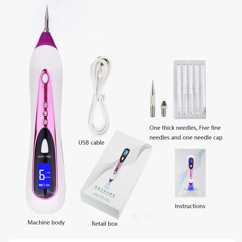 USB перезаряжаемая лазерная ручка с ЖК дисплеем для удаления веснушек родинок