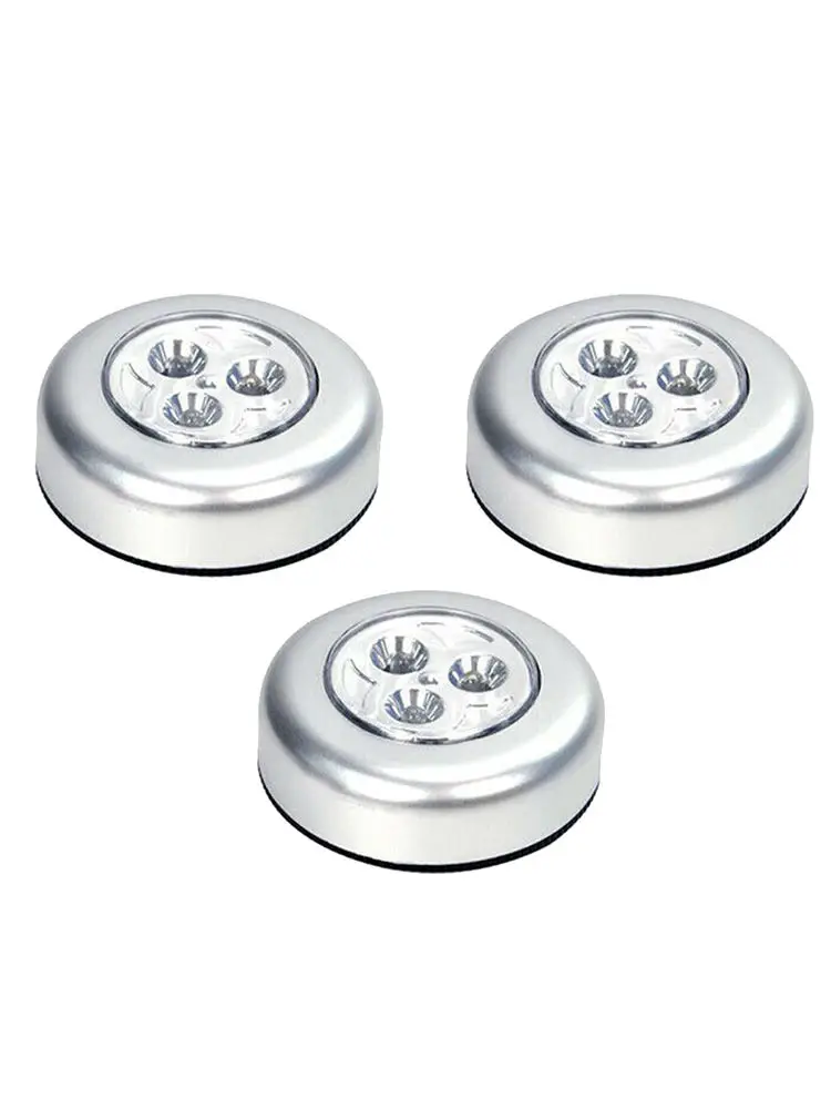 

3PCS 3 LED Touch Night Light Cabinet Stick Tap Touch Push Night Lamp Battery Power Home Bedroom Night Lights