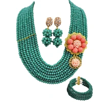 fashion african jewelry set nigerian wedding beads necklace set bridal jewelry sets