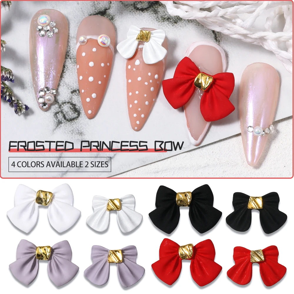 

LEAMX 8 Nail Art Accessories Japan South Korea Hot Selling 3D Art Frosted Bow Ribbon Nail Decoration Nail Accessories Gifts Hot
