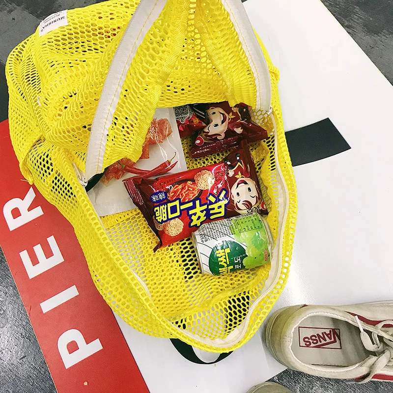 

New Fashion Women Net Backpack Female Hollow Out Multi-function Weave School Backpacks for Teenage Girls Couples Travel Bagpack