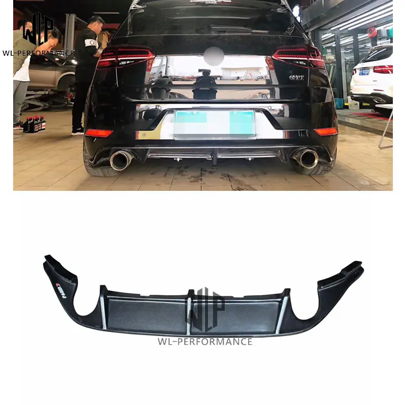 Гольф 7 MK7 GTI RZ двусторонний одинарный углеродного волокна задний бампер для губ