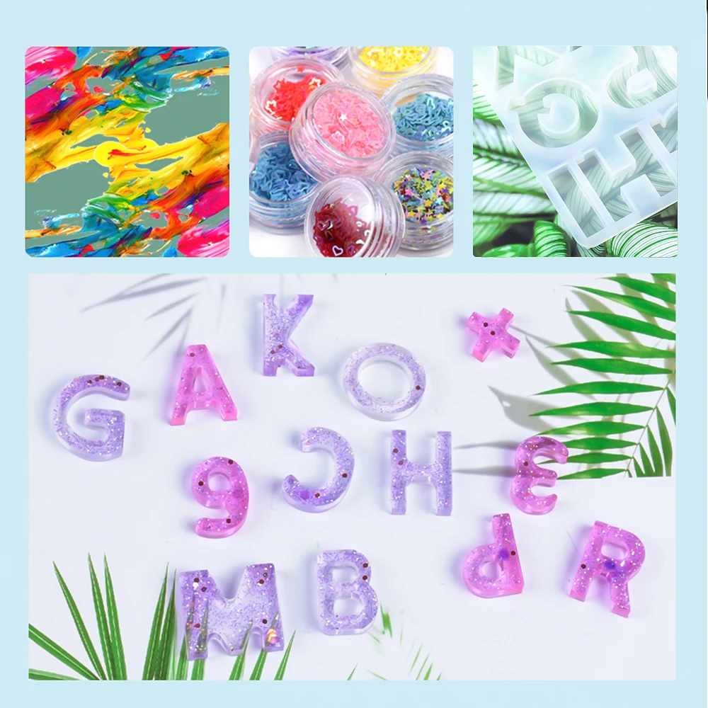 147PCs Resin Casting Molds And Tools Set Cute Animals Letter Number Silicone Mold With Finger Cots For DIY Jewelry Craft Making | Дом и сад