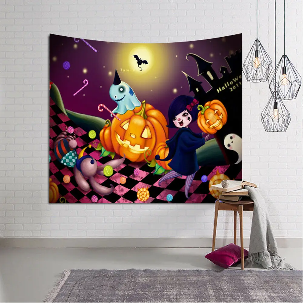T&uacute;nica para cubrir la playa de Halloween, tapiz de pared, decoraci&oacute;n del hogar, dormitorio-0