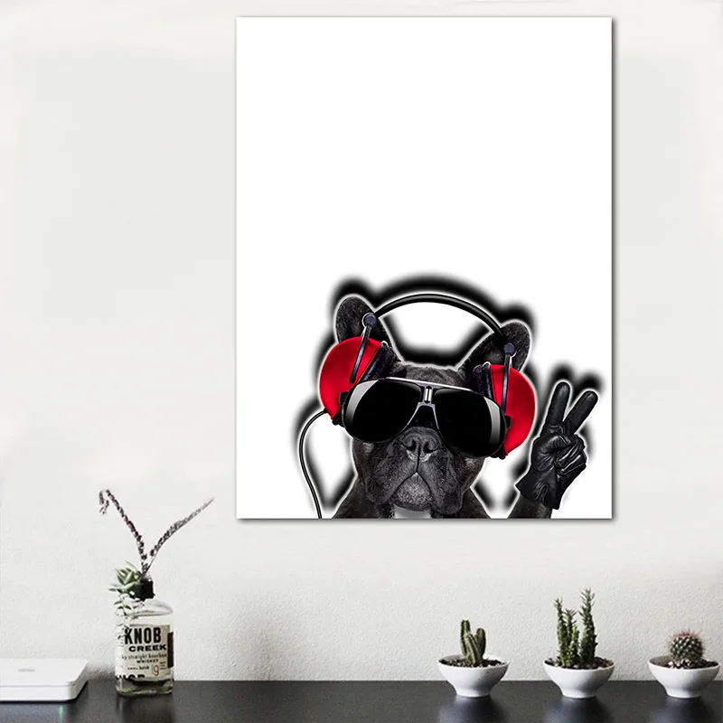 Cartoon Dogs Animals Oil Painting Modern Printed on Canvas Poster And Prints Pictures Artwork Home Decoration For Living Room | Дом и сад