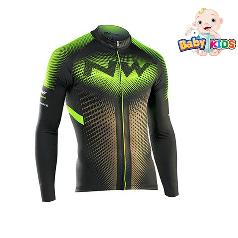 Winter Kids Shirt Детская одежда Ropa Ciclismo с длинным рукавом, комплекты из Джерси для велоспорта, осенние дышащие детские костюмы для велоспорта, одежда для велоспорта для мальчиков - Цвет: Winter Kids Shirt