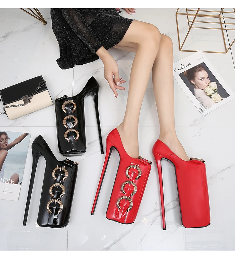 

Linglewei New Spring and summer Women's Super high heels Platform Buckle Slip-On Pointed Toe Thin Heels Sexy shoes