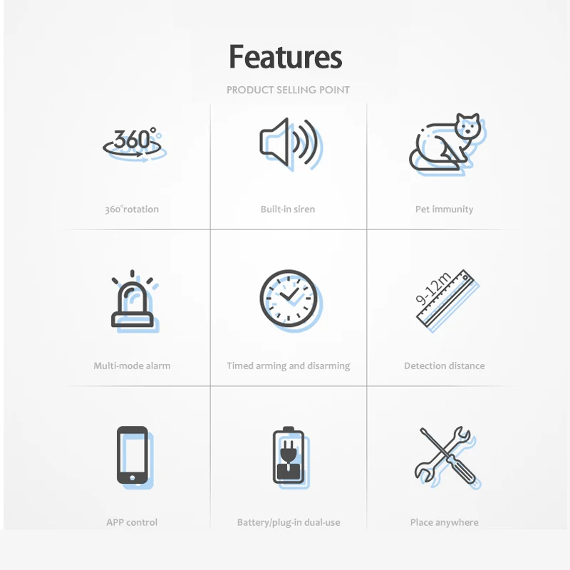 

Wifi Infrared Alarm Sensor Human Body Induction Alarm Detection Smart Home Intrusion Sound And Light Alarm Security System