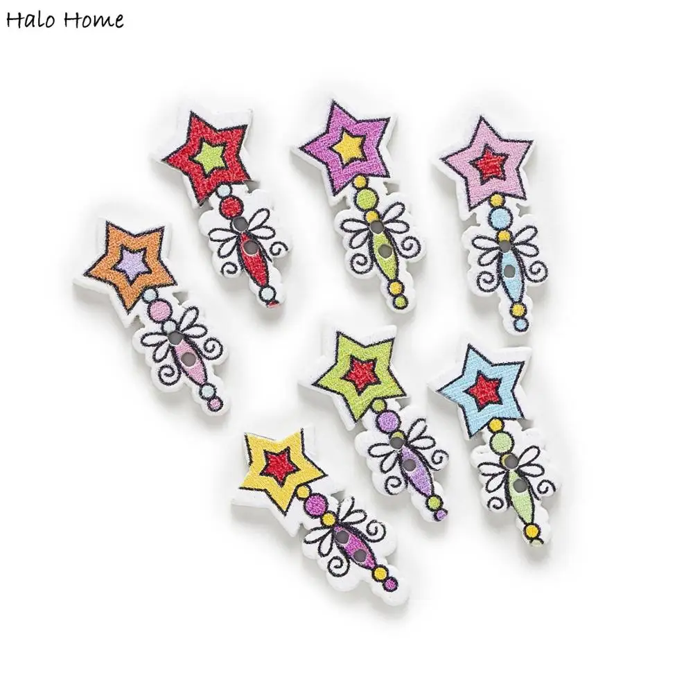 30 шт. волшебная палочка для шитья деревянные пуговицы Скрапбукинг одежда повязка