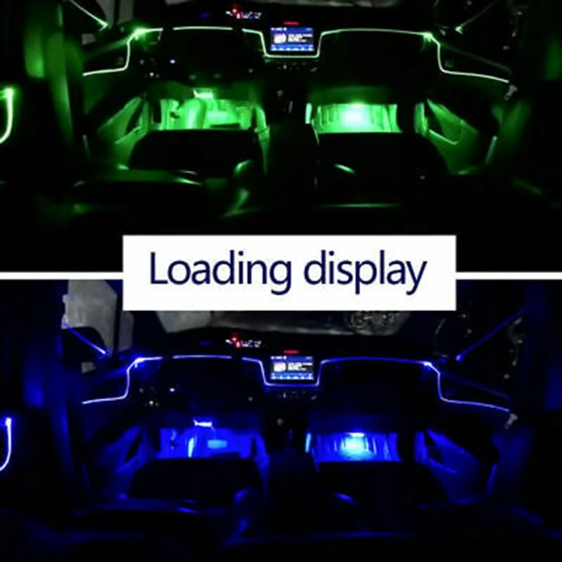 저렴한 자동차 RGB 인테리어 장식 조명, 앱 블루투스 제어 무드 램프, 무선 독립형 연결 장치, 6 개