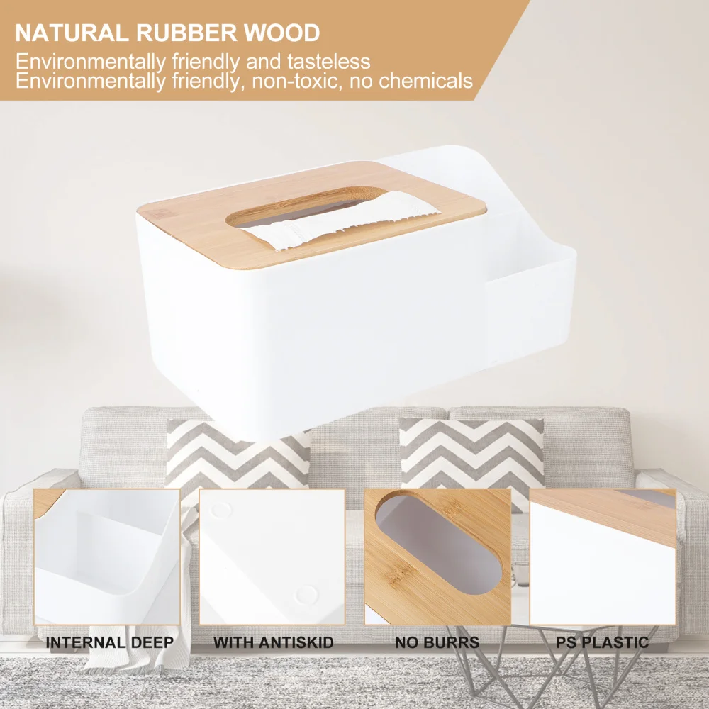 

1PC Desktop Compartment Tissue Box Hotel Tissue Box Multi-purpose Storage Box
