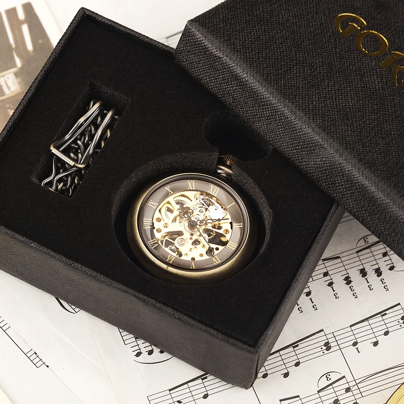 Роскошные ретро механические карманные часы с цепочкой роскошные ручные