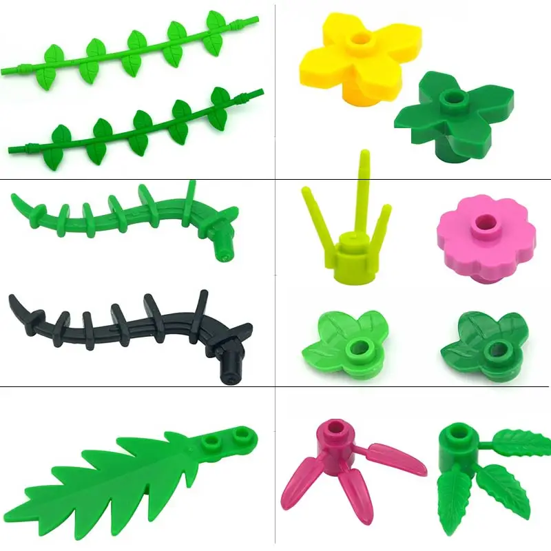 

Compatible Plants Building Block Tree Leaf Flower MOC Parts DIY Toys City Creator Bricks 30176 3741 32607 For Children Gift