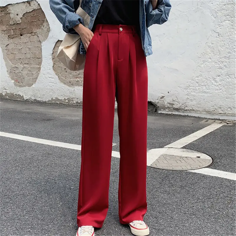 HziriP Универсальные женские офисные Модные осенние однотонные длинные брюки с