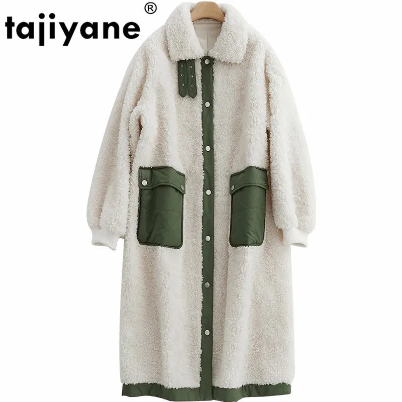 Пальто из натурального меха 100% шерстяная куртка Осенне зимнее пальто женская