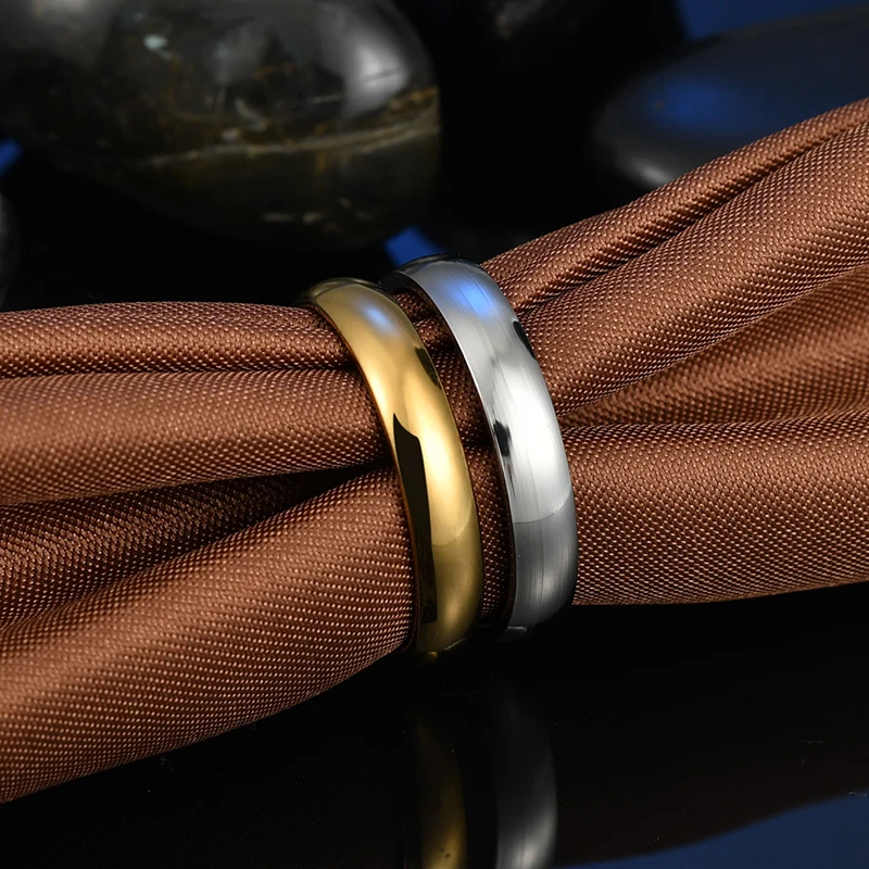 Letdiffery Сияющий 1 Ряд Кристалл Свадебные Кольца для пар 6 мм золото нержавеющая