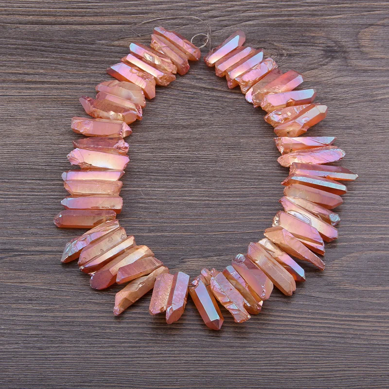 15 &quotполированная красная медь Титан кристалл кварц целительная палочка бусины