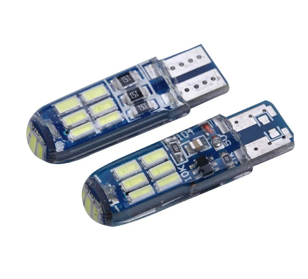 

2PCS Silicone Car Led T10 4014 15smd Canbus Width Light W5w License Plate Light Side Marker Lights Clearance Lights Door Light