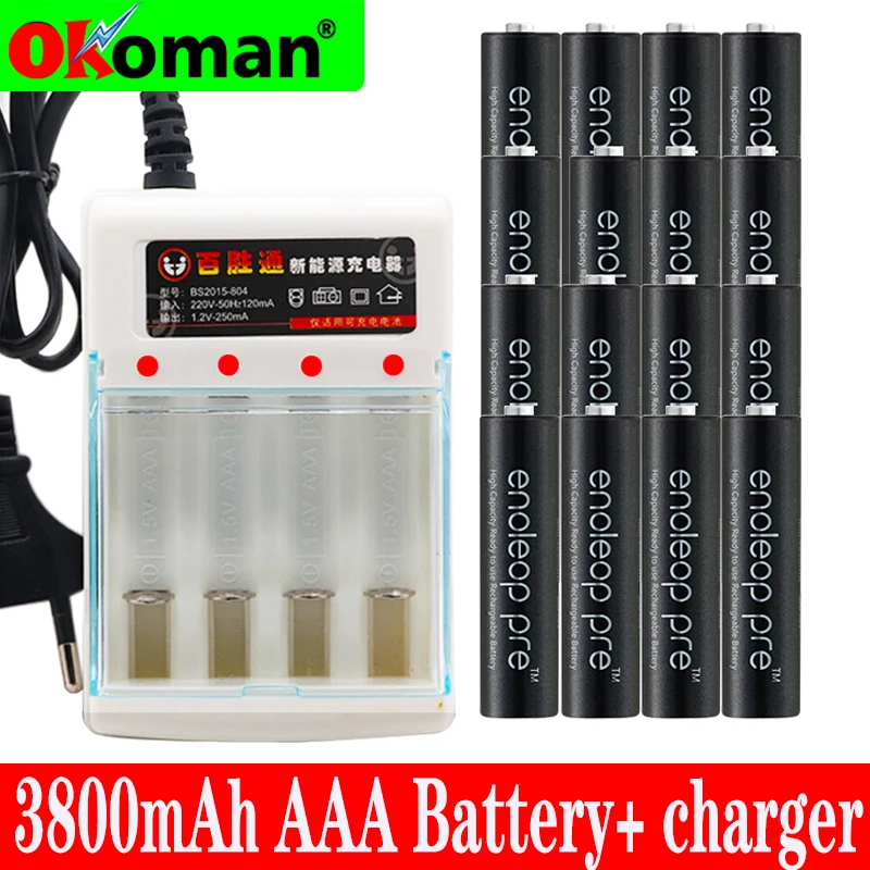 Оригинальная Аккумуляторная Батарея Pro AAA 8 шт. 3800 мАч 1 2 В Ni-MH камера неустойчивая