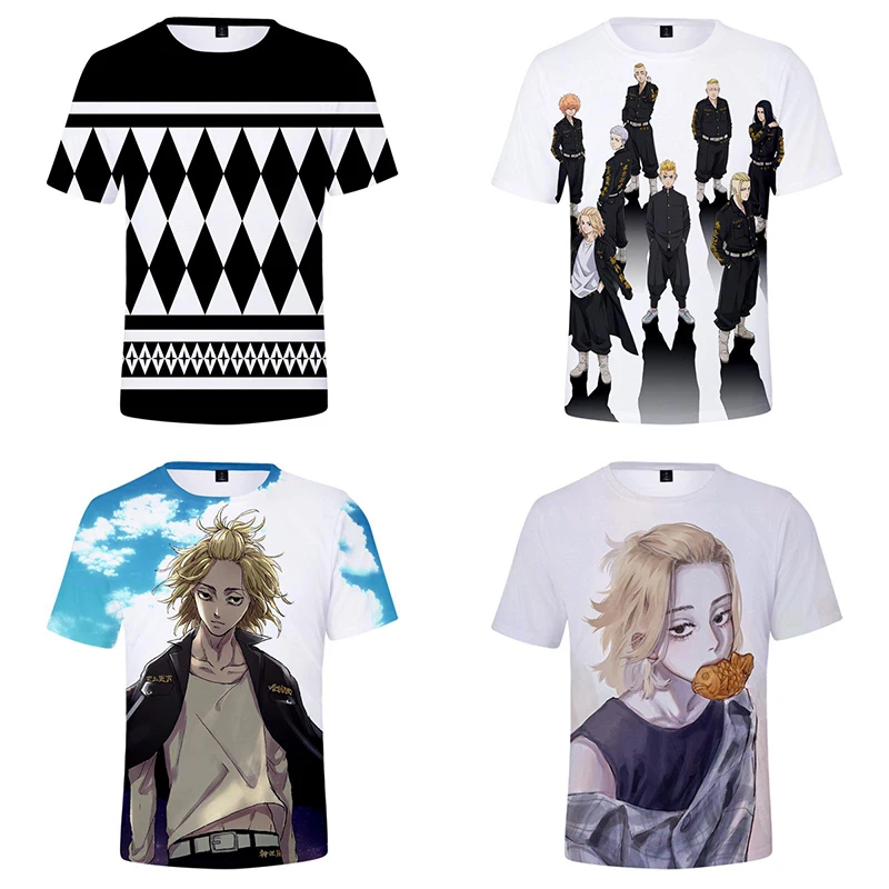 

NADANBAO Summer Harajuku Women's T-shirt Tokyo Avengers Sano Manjiro Cosplay Tops Tee Anime Dakimakura 3D Digital Printed Top