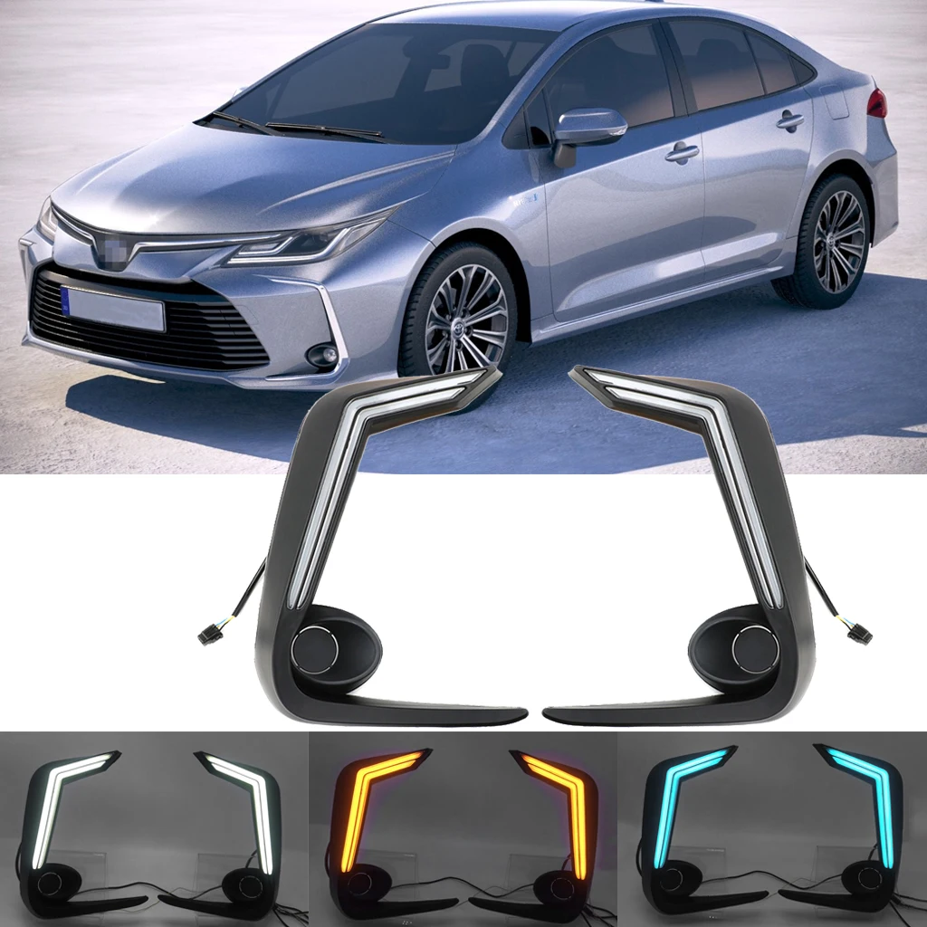Дневные ходовые огни DRL для Toyota Corolla EURO 2019 2020 светодиодные дневные 3 цвета