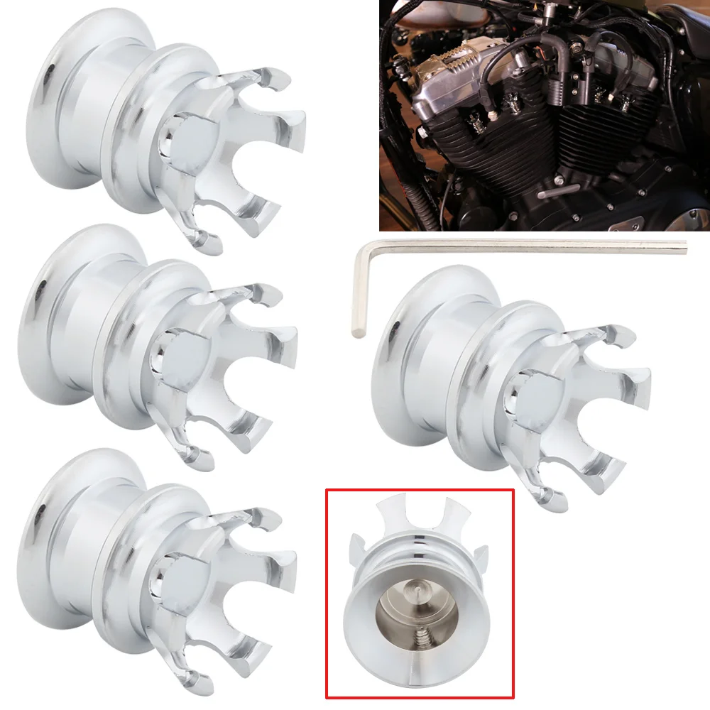 

Motorcycle Chrome Head Bolt Topper Cover Cap Screw Engine Cover Trim Head For Harley Sportster XL 883 For Big Twin 1340 Evo