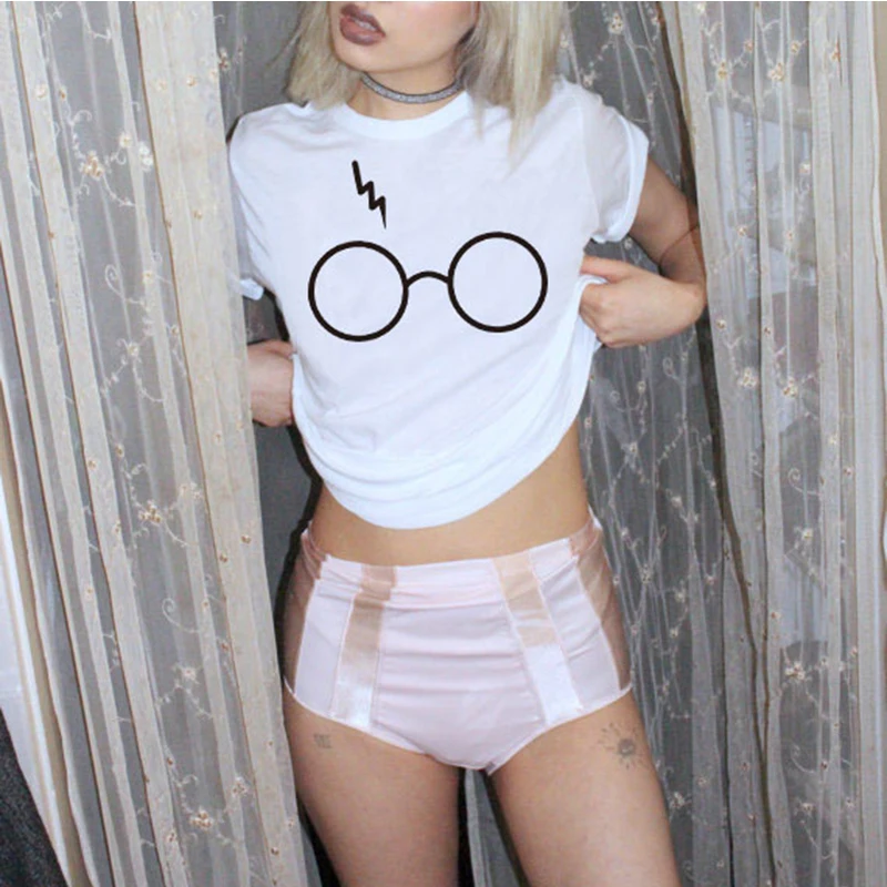

2020 women T-shirt Harajuku Lightning Glasses T-shirt high quality SCREEN PRINT super soft cute T-shirt