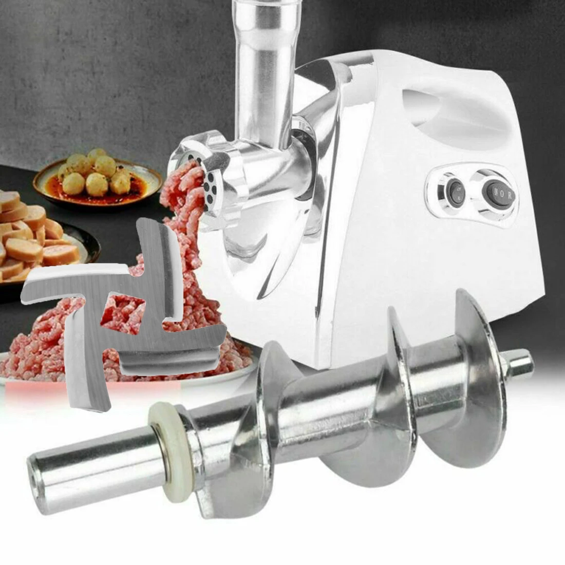 

1pcs Meat Grinder Screw+1pcs Blade Meat Grinder Screw Mincer Auger Parts Replace Home Kitchen Accessory