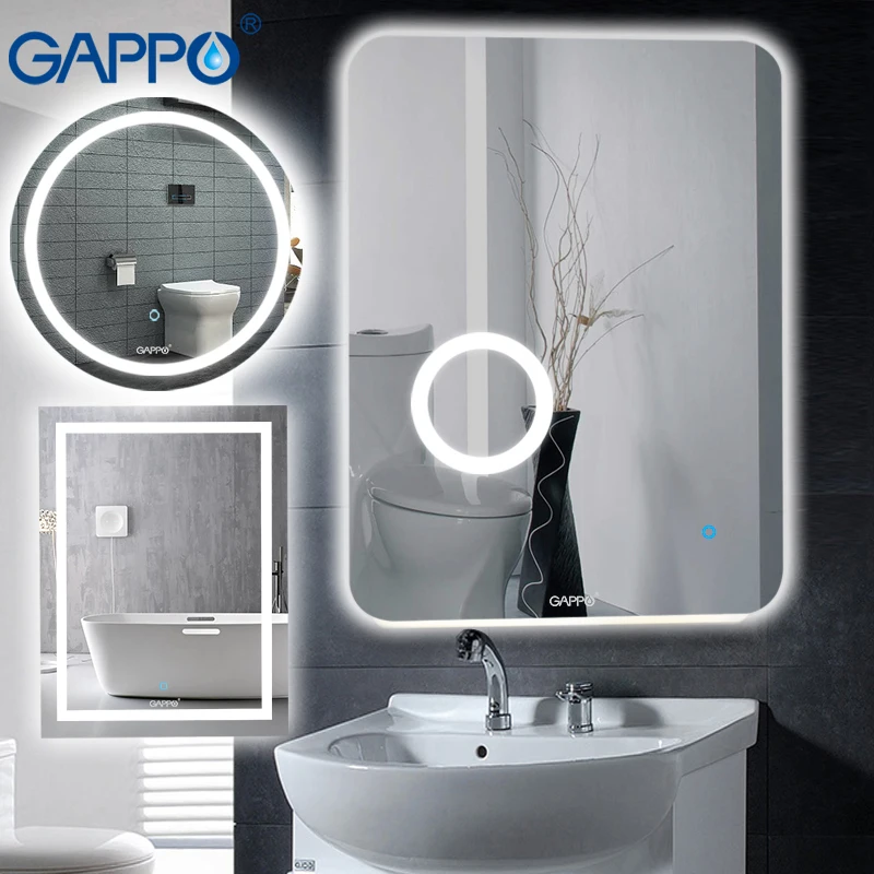 Gappo Ванна Лупа зеркала Led 600*800 косметическое зеркало сенсорный выключатель