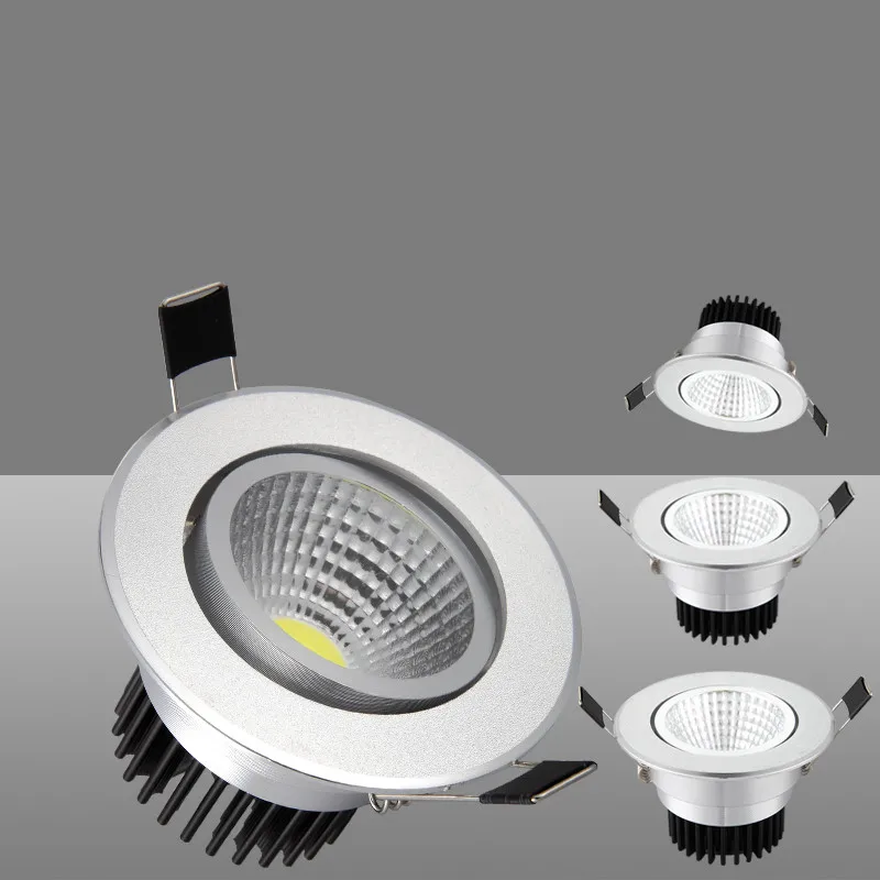 

Round LED Recessed Downlight Dimmable 3W 5W 7W 12W 15W 20W Silver Dimmable LED Spot light led Ceiling Down Lamp AC 110V 220V