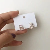 2021 new summer sweet shell flower stud earrings for women cute pendientes delicate jewelry gift girls boucle doreille