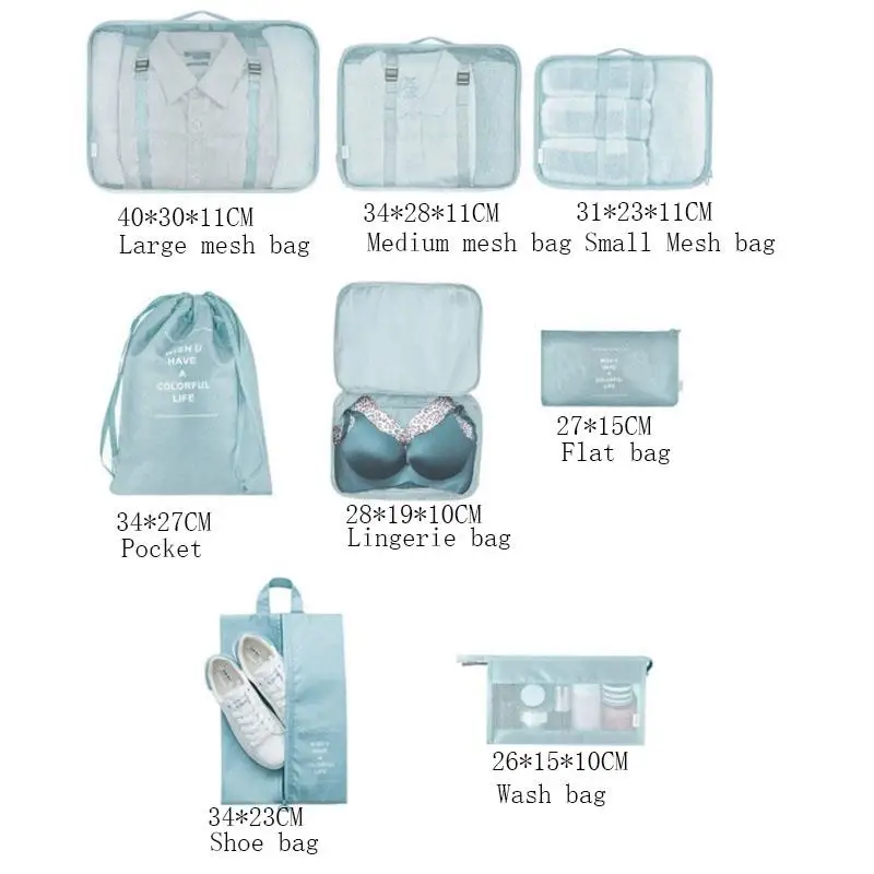 8 шт./компл. дорожный органайзер сумки для хранения набор чемоданов портативный