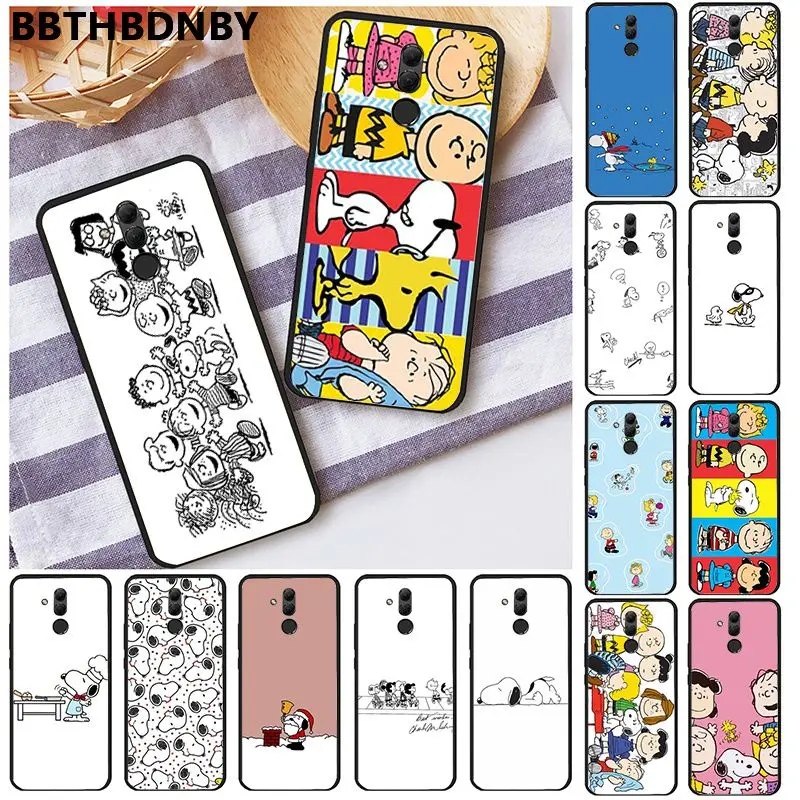 Чехол для телефона с арахисовым Charlie Brown мягкий черный чехол Huawei P10 lite P20 pro P30 Psmart mate