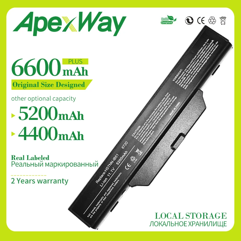 

Apexway 6 cells New battery For HP 6720s 6730s 6735s 6820s 6830s 451086-122 451086-362 451086-421 HSTNN-LB51 HSTNN-OBS1