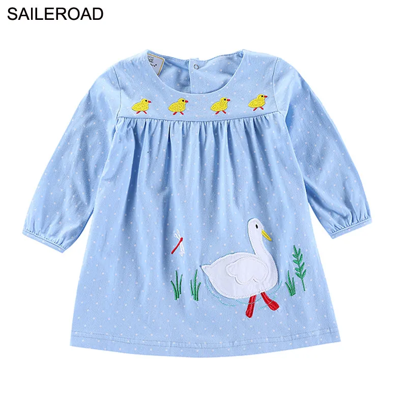 D321 same picture Little maven 2-7Years Детские Дети Девушки Животных Аппликация Платье для Детей Дети Малышей Девушки С Длинным Рукавом Элегантное Платье Осени - Цвет: D321 same picture