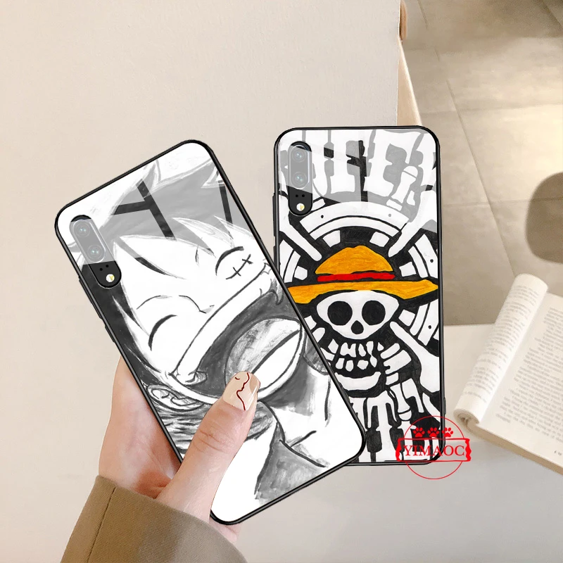YIMAOC японский аниме коллаж цельный Луффи стеклянный чехол для Huawei P10 Lite P20 Pro P30 P Smart