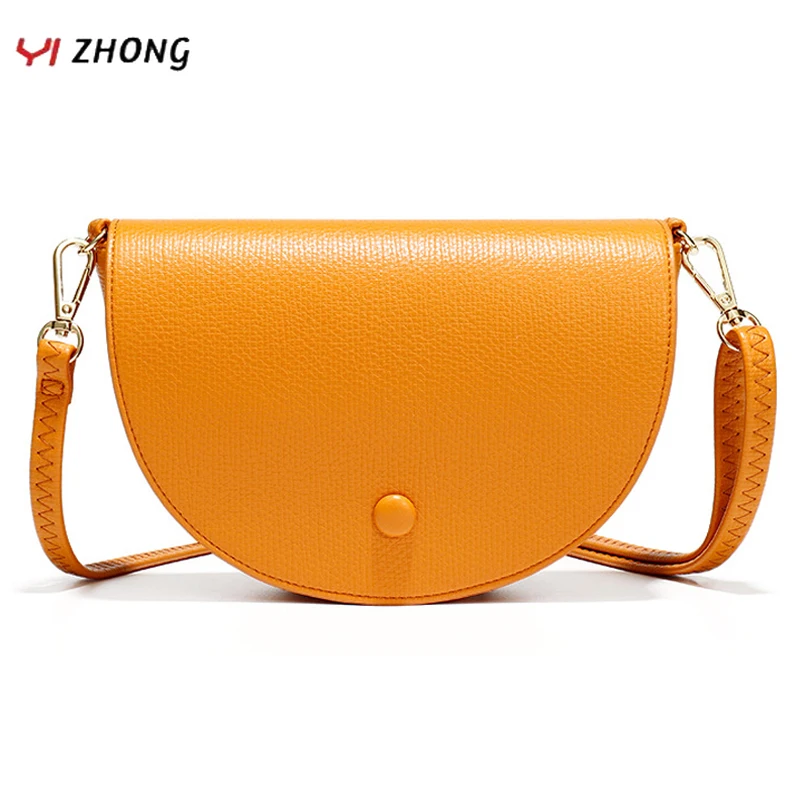 

YIZHONG Fashion Leather Saddle Bag Luxury Handbags Women Bags Designer Crossbody Bag Female Messenger Bags Ladies Purses Bolsas