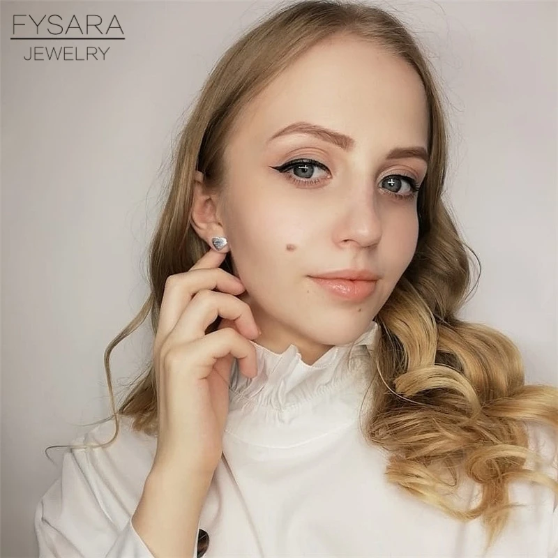 FYSARA Нержавеющая сталь золотые серьги ювелирный сердце навсегда с надписью Love