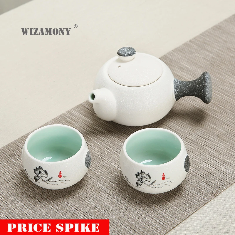Чайный набор WIZAMONY Kung Fu 1 чайник 2 чашки элегантный чайный Gaiwan посуда для напитков